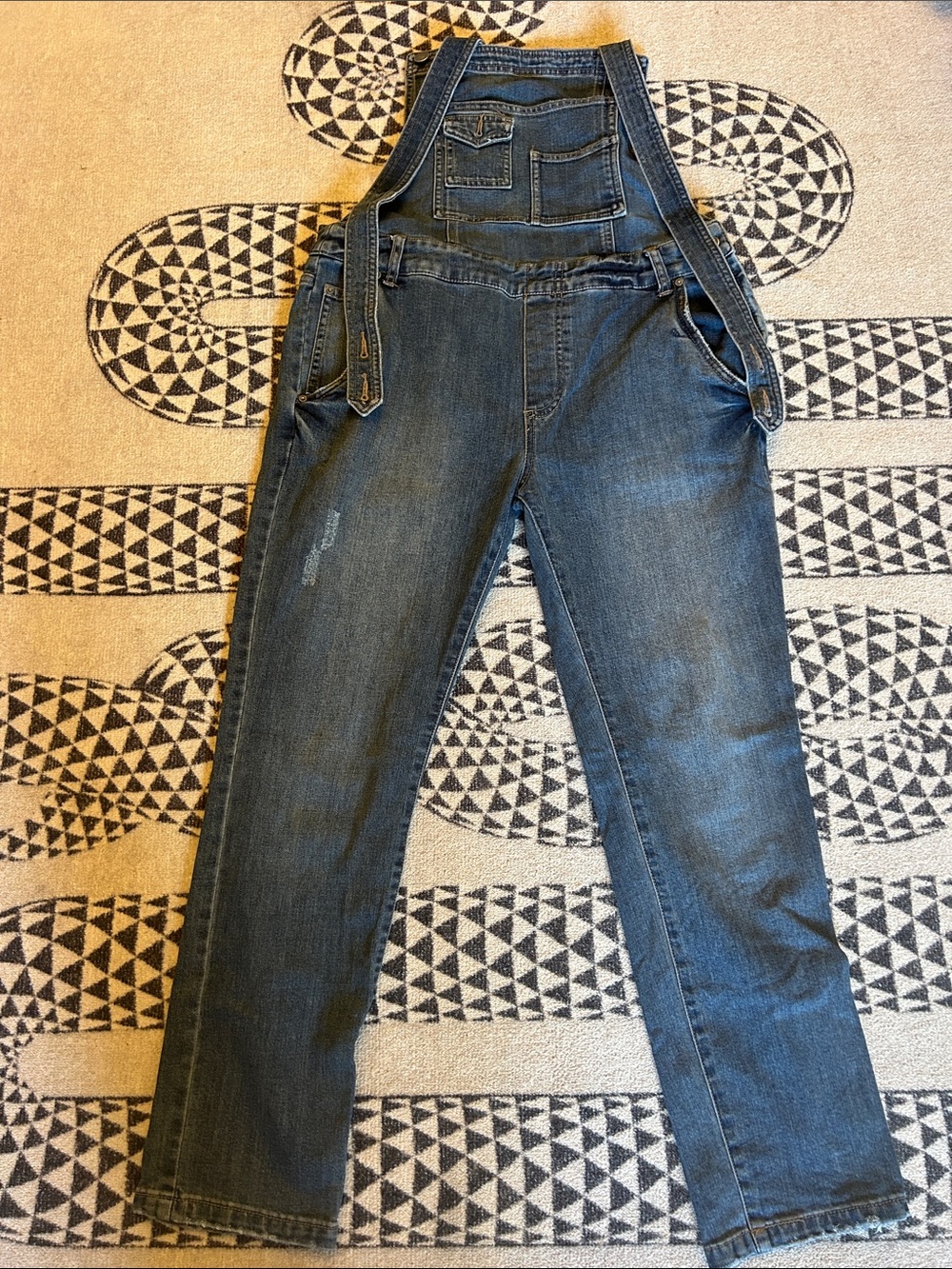 Free People Dark Blue Denim Overalls